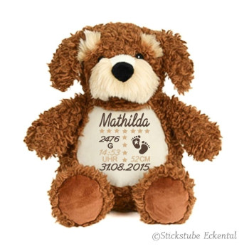 Stofftier Hund Cockapoo bestickt mit Namen
